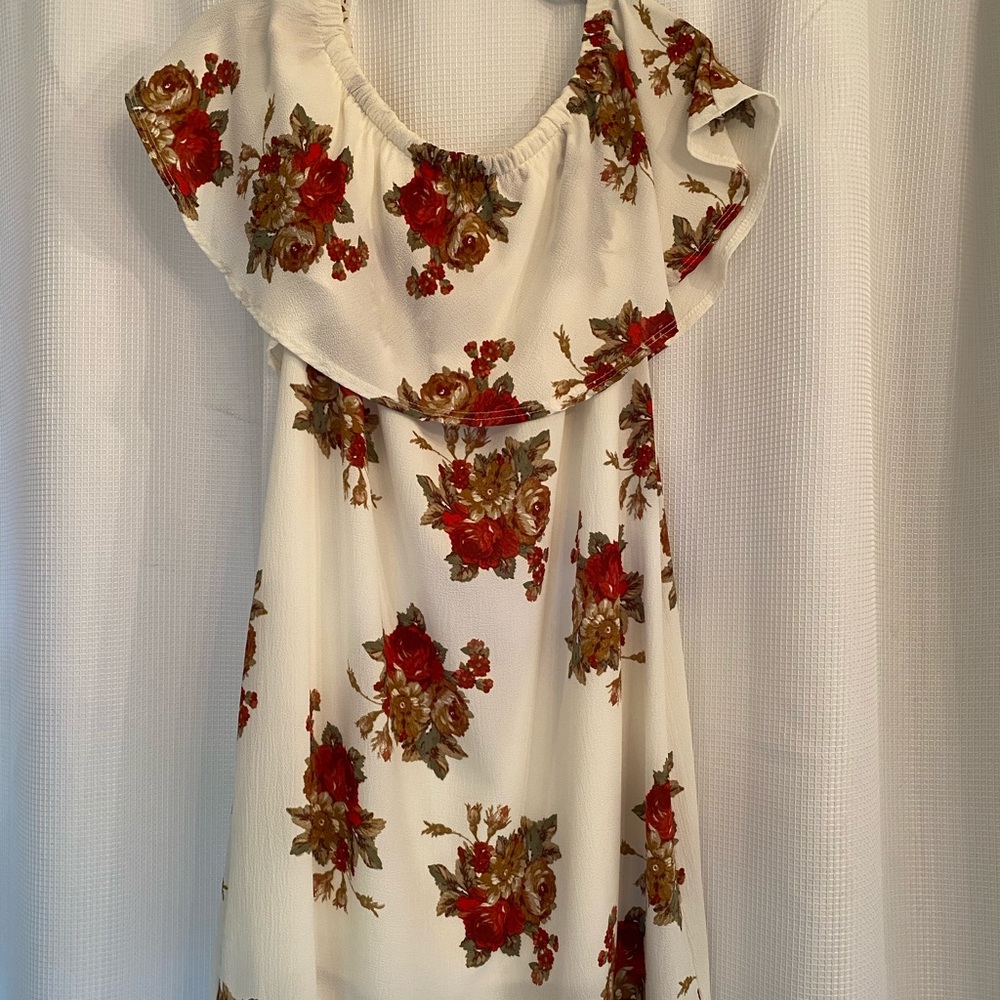Over the shoulder floral dress
